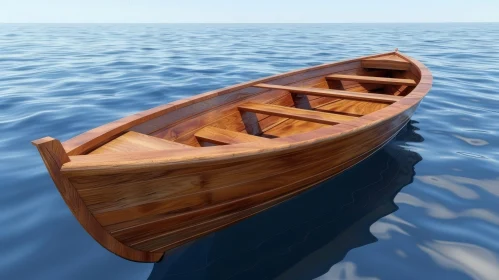 Tranquil Wooden Boat on Calm Water