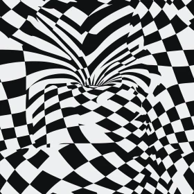 Black and White Optical Illusion Checkered Pattern
