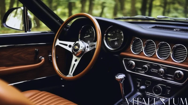 Classic Car Interior Elegance AI Image
