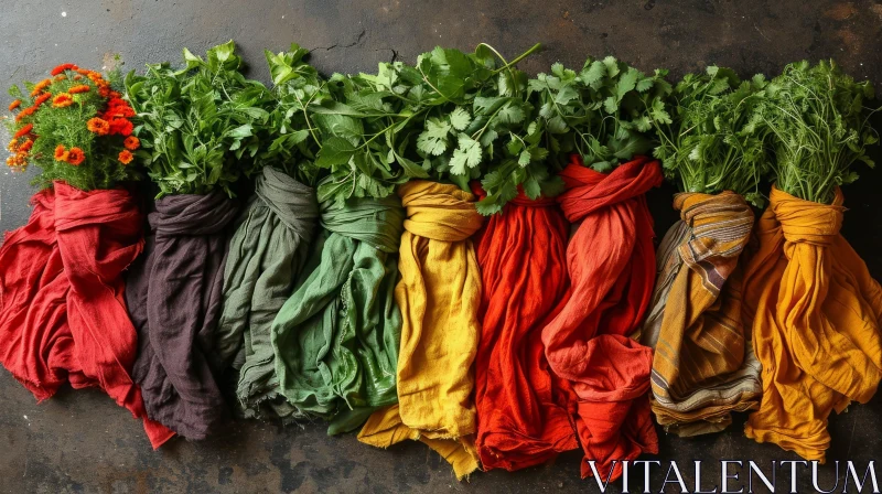 Fresh Herbs Bundles - Vibrant and Colorful Image AI Image