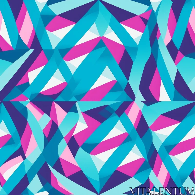 AI ART Modern Blue and Purple Geometric Pattern