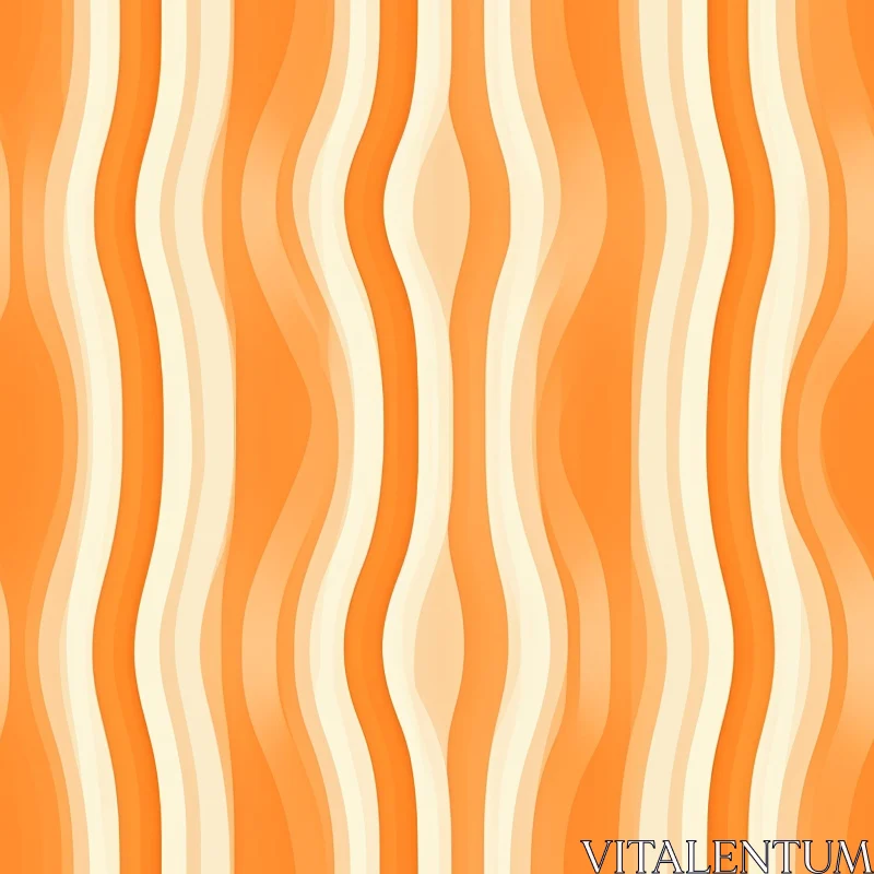 Orange and White Waves Seamless Pattern AI Image