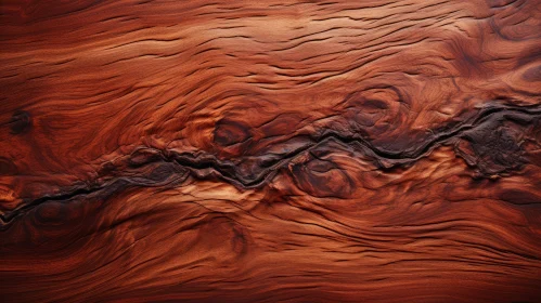 Rich Dark Red Wooden Surface - Swirling Grain Pattern