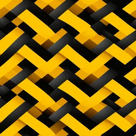 Basket-Weave Black Yellow Stripes Pattern