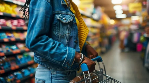 Black Woman Shopping in a Supermarket - Fashion and Style