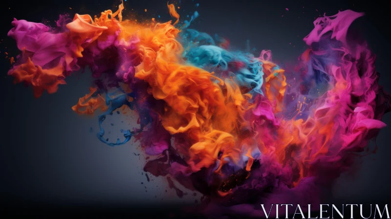 Colorful Abstract Painting Explosion - Artistic Elegance AI Image