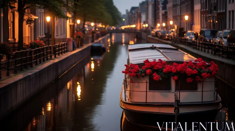 Enchanting Amsterdam Canal Scene AI Image