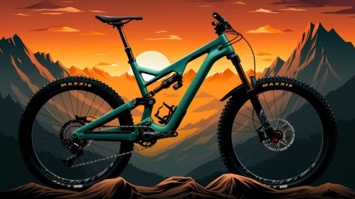 Full-Suspension Mountain Bike at Sunset