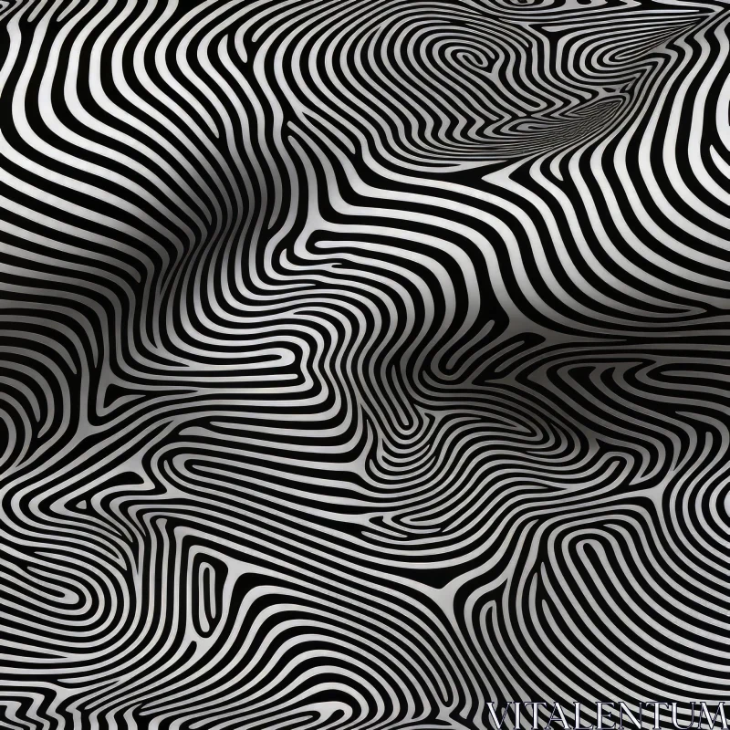 AI ART Hypnotic Black and White Stripes - Abstract Optical Illusion