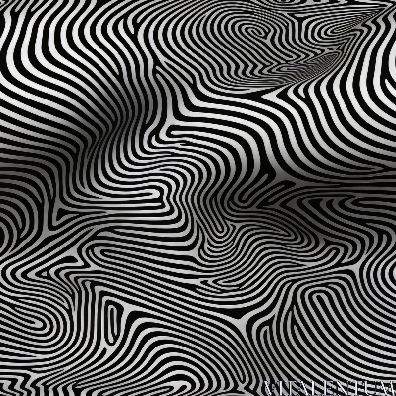 Hypnotic Black and White Stripes - Abstract Optical Illusion AI Image