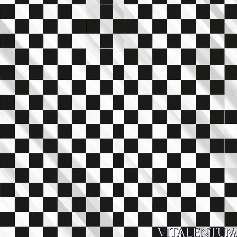 Monochrome Checkered Pattern Grid Design AI Image