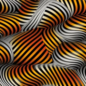 Orange and Black Wavy Stripes Pattern