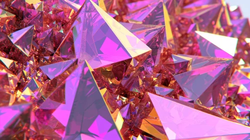 Pink and Purple Crystal Pyramids: A Captivating Close-up