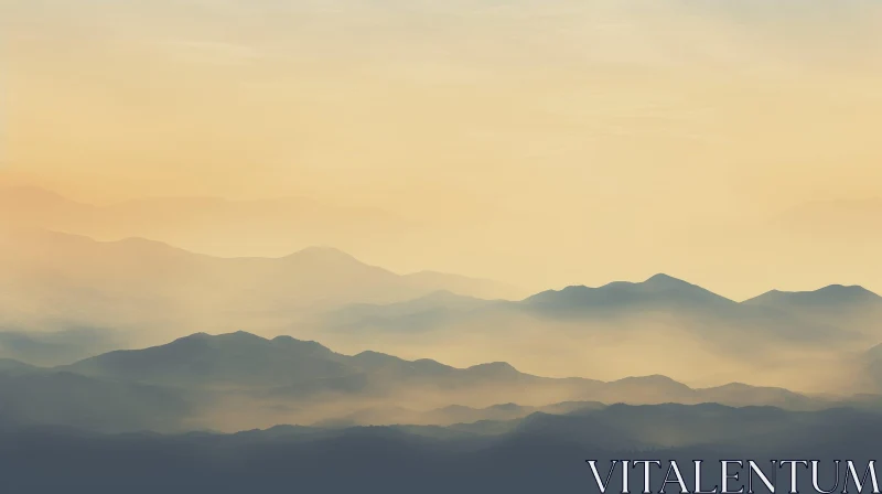 AI ART Serene Sunrise Mountain Landscape