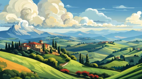 Tranquil Tuscan Countryside Landscape