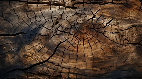 Weathered Tree Stump Texture Close-Up