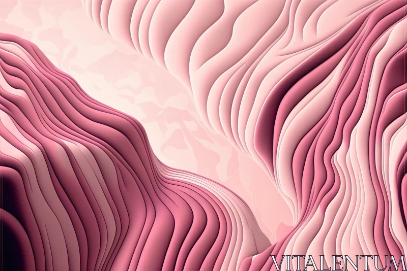 AI ART Abstract Pink and Lavender Wavy Texture | Surreal Landscape Artwork