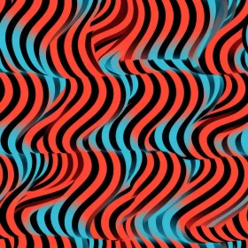 Dynamic Wavy 3D Pattern - Red Blue Black Stripes