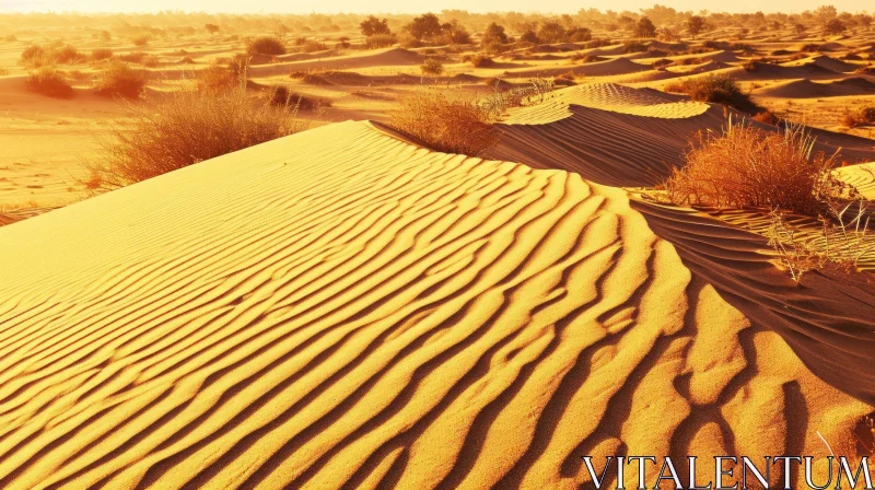 Golden Sand Dunes in the Desert - A Breathtaking Landscape AI Image