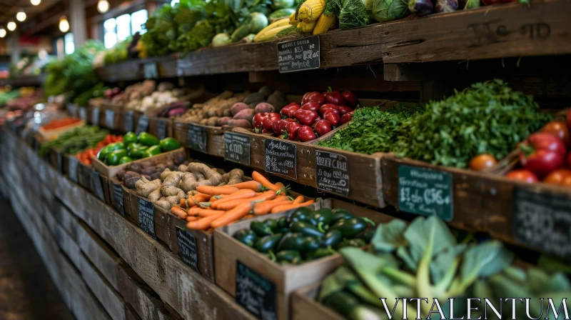 AI ART Bountiful Farmer's Market: Fresh Vegetables and Fruits on Display