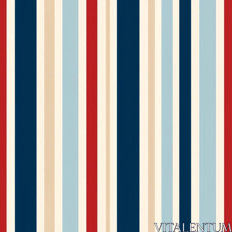 Classic Vertical Stripes Pattern in Red and Blue AI Image