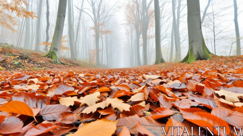 Discover the Beauty of an Autumn Forest Path AI Image