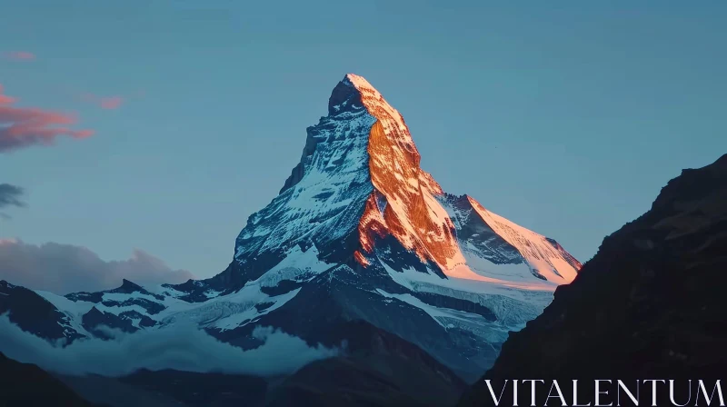 AI ART Matterhorn Mountain Sunset - Iconic Nature Scene