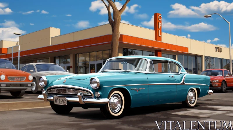 AI ART 1956 Packard Patrician at Vintage Gas Station