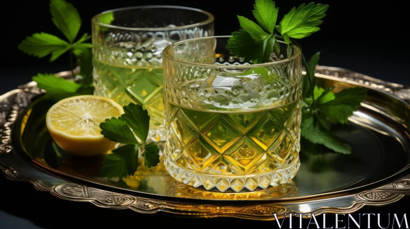 Delicious Green Cocktail Photography AI Image