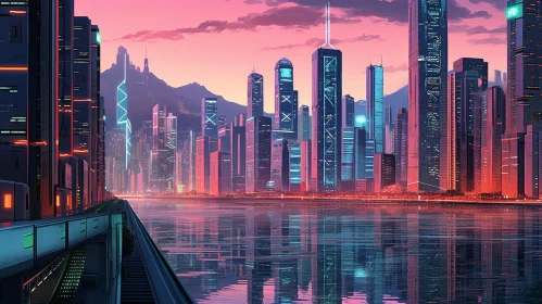 Enchanting Futuristic Cityscape | Urban Night Lights