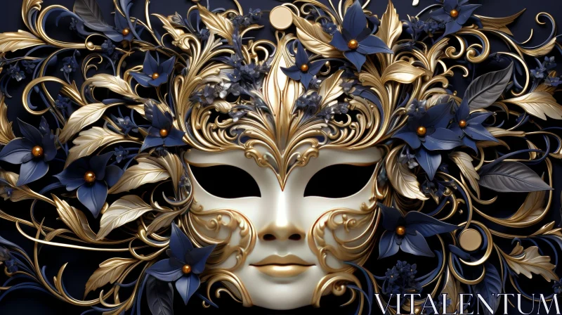 Venetian Carnival Mask - Intricate Metal Filigree Design AI Image
