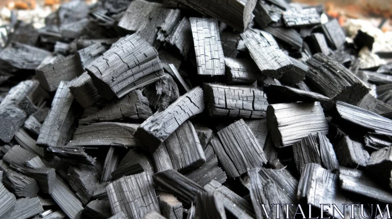 Close-up of Charcoal Pieces | Abstract Background AI Image