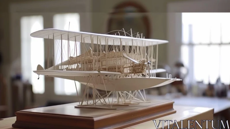 Exquisite Model of the Wright Flyer - A Tribute to Aviation History AI Image