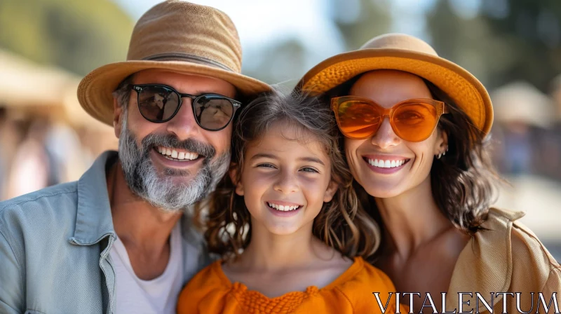 Joyful Family Portrait - Smiling Parents and Child AI Image