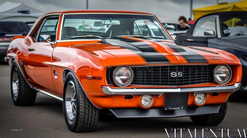 Vintage Chevrolet Camaro SS Muscle Car from 1960s AI Image