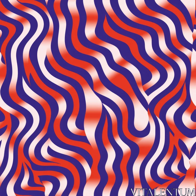 Colorful Waves Seamless Pattern - Abstract Vector Design AI Image