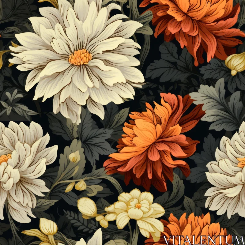 Dark Floral Seamless Pattern for Fabric and Wallpaper AI Image