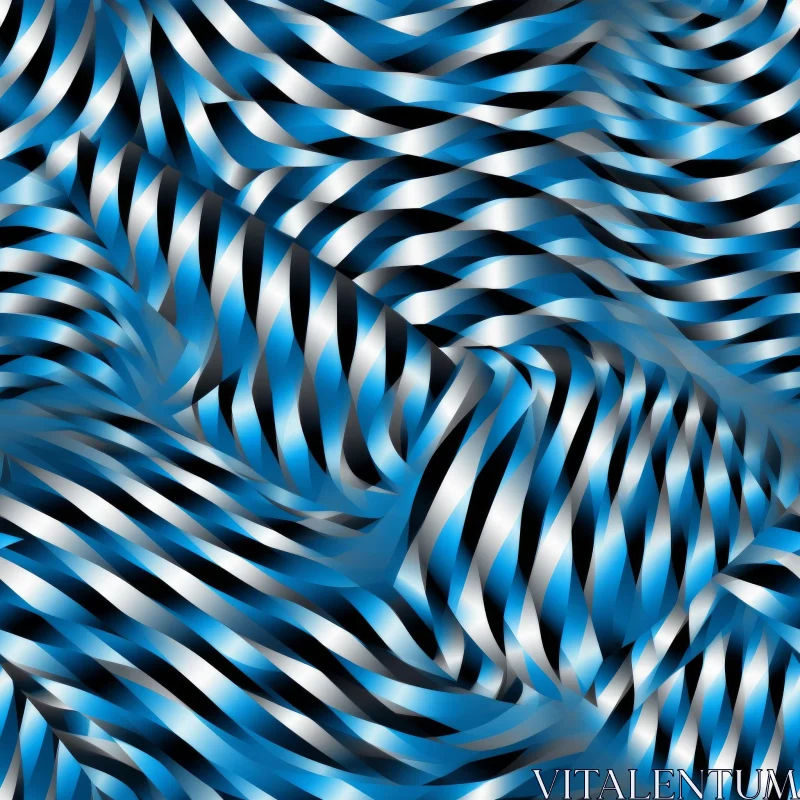 Elegant Blue and White Striped Seamless Pattern AI Image