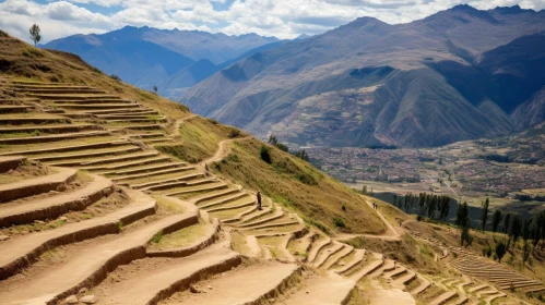 Majestic Mountain Landscape: Valley Agricultural Terraces