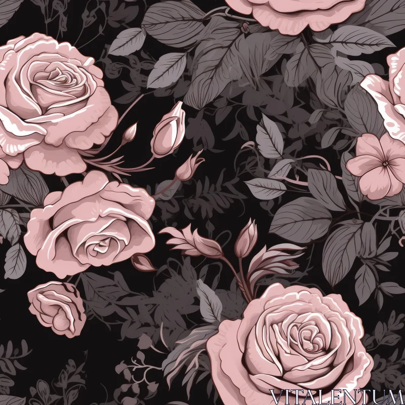 Pink Rose Floral Pattern for Home Decor AI Image