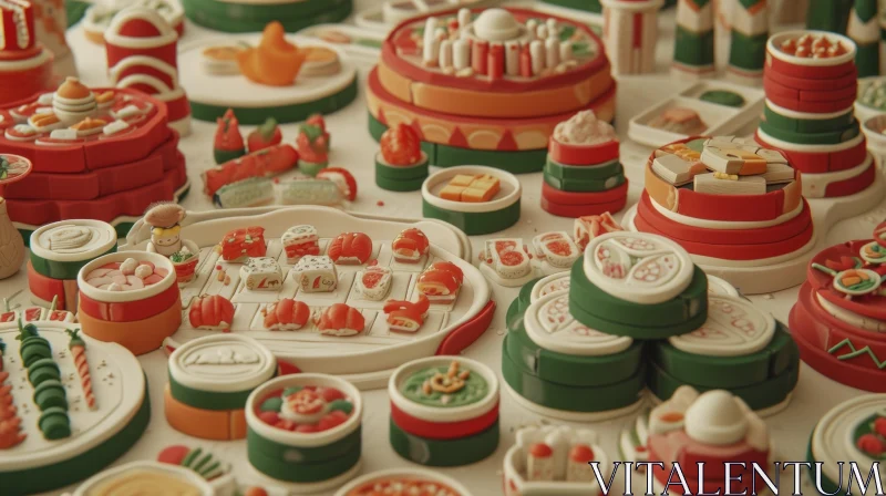 Colorful Clay Food Table - Realistic and Detailed AI Image