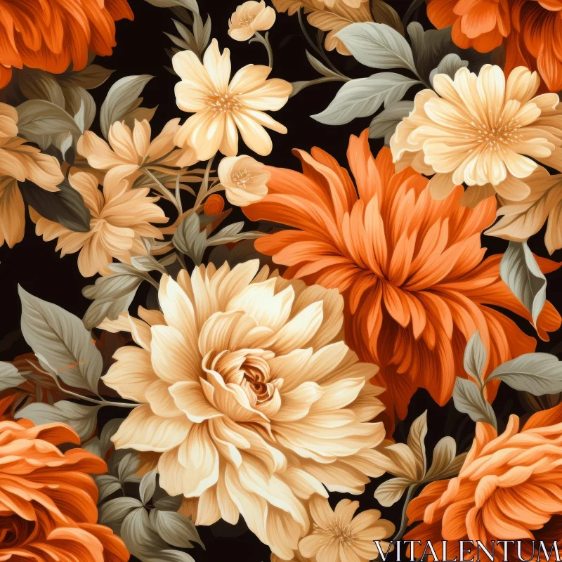 AI ART Dark Floral Seamless Pattern for Home Decor