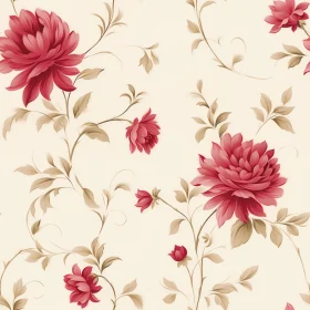 Elegant Floral Pattern on Beige Background