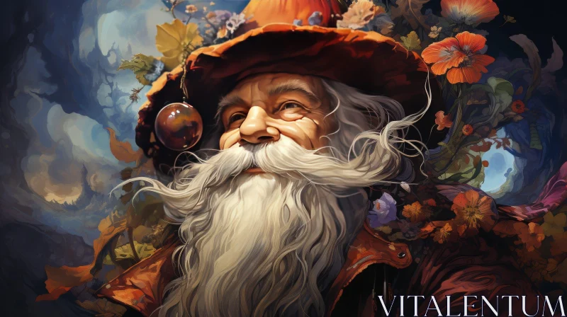 AI ART Enigmatic Wizard Portrait in a Forest Setting