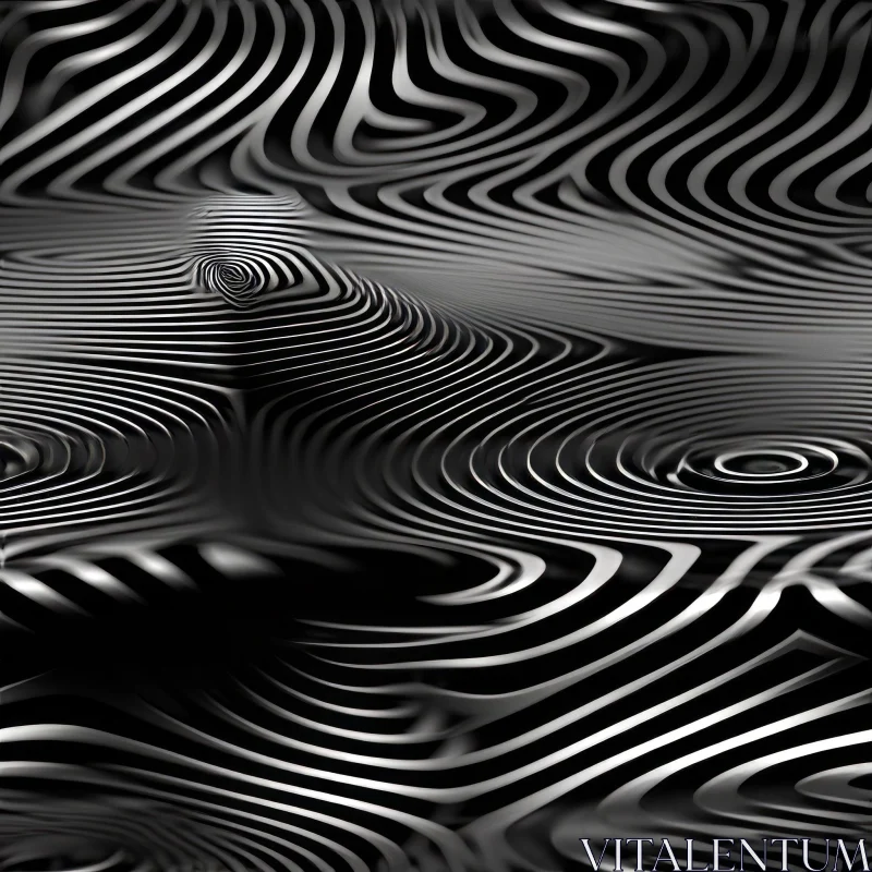 Monochrome Striped Seamless Pattern | Optical Illusion Design AI Image