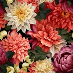 Vibrant Dahlia Floral Pattern for Home Decor