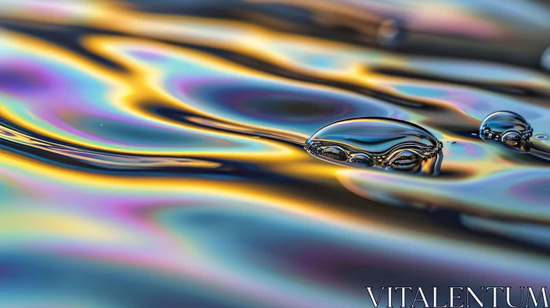 Close-up of a Water Bubble Floating on a Lake | Reflective Beauty AI Image