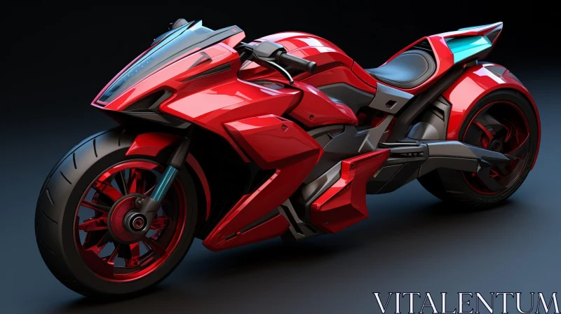 AI ART Sleek Futuristic Red Motorcycle | 3D Rendering