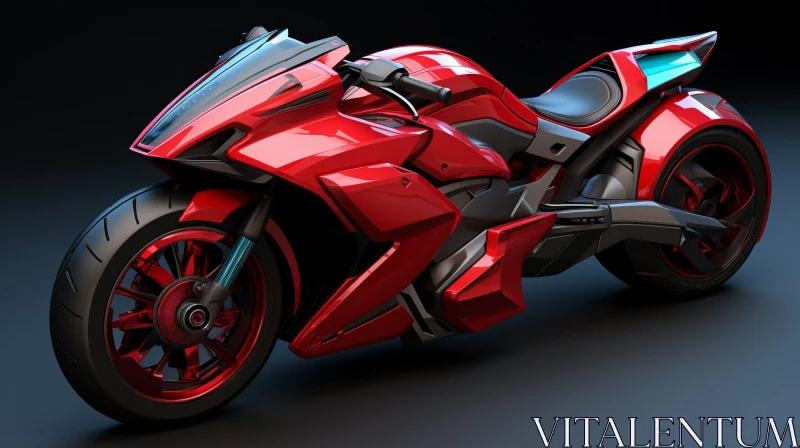 Sleek Futuristic Red Motorcycle | 3D Rendering