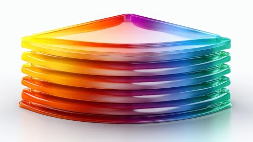 Spectrum Color Palette Glass Plates 3D Render